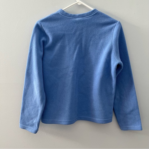 L.L. Bean Polartec V-Neck Pullover Fleece Womens S Regular Stretch Blue - Picture 2 of 8